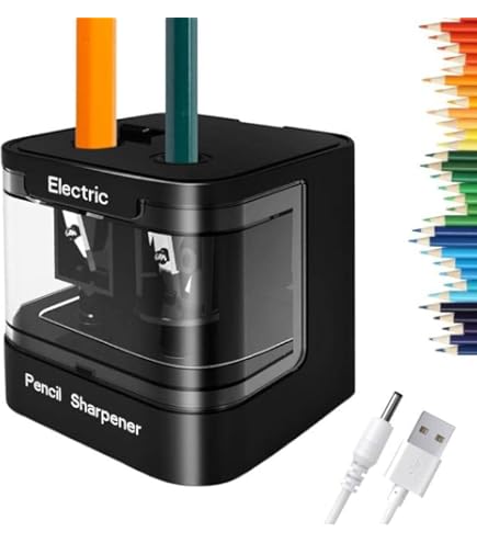 Temperamatite Elettrico JIJICZ USB/Batteria - Per Matite 6-12mm, Automatico, Contenitore, Rosa - Foto 8