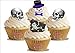 Produktbild HALLOWEEN Schädel und Skelett Mix 12 essbare Standup Kuchen-Deko, Kuchendekorationen, essbar, Premium, 2 x A5, für 12 Bilder