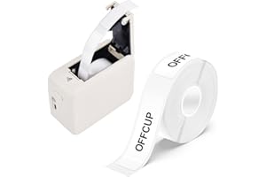 OFFCUP Cinta de Etiquetas, 12 x 40mm Cinta de Etiquetas Compatible, Compatible Etiqueta Reemplazo, Compatibles con P11/P12/P15/D30/D32/D35/HP1/HP3/HP4 Máquinas Etiquetadoras (180pcs x Blanco)