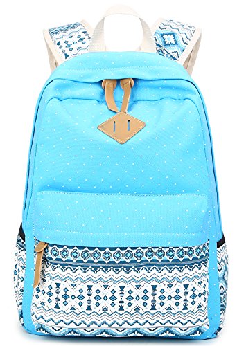 Canvas Rucksack Maedchen Schulrucksack Fashion Ethnischen Stil Blumendruck