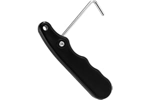 LASUROA 1szt Napinacz do Lyzew Hokejowych, Skladany Sciagacz do Sznurówek Napinacz do Lyzew ze Stali Nierdzewnej Przenosne Narzedzie do Napinania Sznurówek do Sznurowania Butów Lyzew(Czarny)