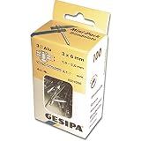 Material: aluminio Gesipa 0007693540312 Remache ciego, 3 x 12 mm, Set de 100 Piezas