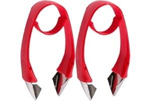 HEMOTON 2 Stück Erdbeerstrunkentferner für weiches Obst und Gemüse, Erdbeerhüller, Tomaten Entkerner, Krallen Erdbeerentkerner, Tomaten Obstentkerner, Tomaten Stiel Entferner, Obst Stiel Entferner 9,5x2cm