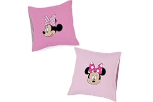 Jay Franco Disney Minnie Hearts & Love 100% Baumwolle Kissenbezüge im 2er-Set 80x80 cm