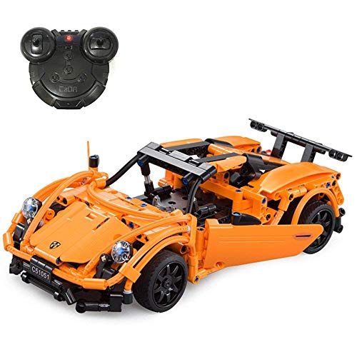 Preisvergleich Produktbild Mcshen Cars Bausatz Auto Bausätze Fernbedienung Fahrzeuge Spielzeug für Erwachsene Kinder Kinder Geschenk (Orange)