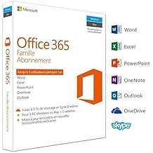Office 365 Famille 5 PC Windows/Mac + 5 tablettes - Abonnement 1 an