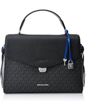 Michael Kors Damen Lenox Tornistertasche, Schwarz (Blk/Pwt/Elbl), 10.2x38.1x34.3 centimeters