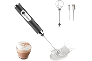 MULAR Milk Frother Coffee USB Rechargeable Handheld Milk Frother 1 Milk Frother 1 Whisk for Cappuccino, Hot Chocolate, Coffee, Latte