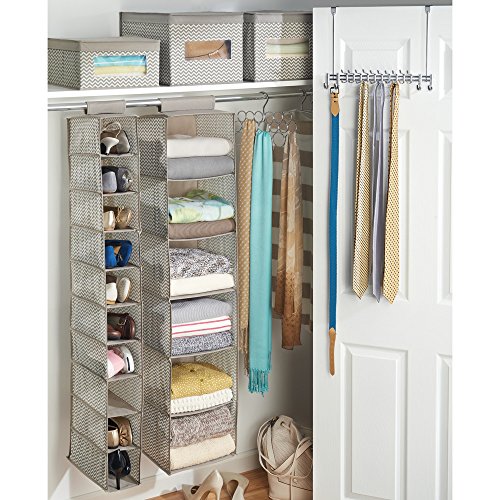 InterDesign 04471EU Chevron Weiche Aufbewahrungskiste, Pullover-Organizer mit 6 Regalen, taupe / naturfarben - 4