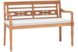 vidaXL Teck Banc Batavia avec 2 Places Banquette Mobilier Meuble de Jardin