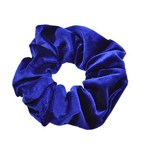 Mytoptrendz® Royal Blue Velvet Scrunchie Ponytail Holder Hair Band Premium Soft Smooth Velvet (Royal blue)