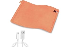 Comfheat USB Heizkissen, 5V Heizkissen zur Schmerzlinderung, 3 Heizstufen & automatische Abschaltung, Wärmetherapie zur Schmerzlinderung bei Bauchkrämpfen (40 x 30 CM) (nicht aufladbar) Orange