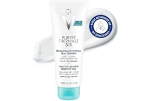 Vichy, Pureté Thermale, Démaquillant Intégral, Utilisation 3-En-1 Lait Lotion et Démaquillant, Nettoie et Purifie, Adapté aux Peaux et Yeux Sensibles, Glycérine, 300 ml