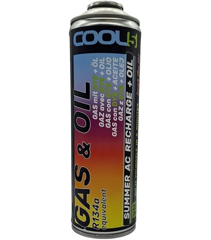 AC FIX 5 en 1 – R134a XL Refrigerante para aire acondicionado de automóviles con aceite, sellador, colorante UV y desecante – Aplicación rápida – Protege el compresor