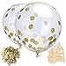 Produktbild Mudder 12 Stück Golden Konfetti Ballons Klar Luftballons 12 Zoll mit 20 g Golden Papier Konfetti Punkt für Party Dekorationen