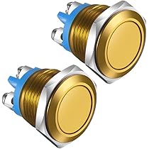 Pulsante Campanello In Ottone 16mm – Impermeabile, Momentaneo, 36V - 2