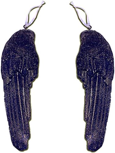 Large Pair of Guardian Angel Wings Heavenly Wall Plaque Decor (Blue)