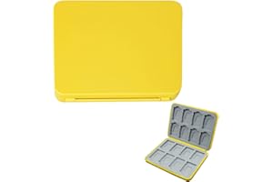 BEYEQCEZ Game Card Aufbewahrungsbox Organizer, Game Card Aufbewahrungsbox für Switch Game Card,Tragbare Schutzhülle Switch OLED Game Memory Card Storage mit 16 Game Card Slots und 16 Micro SD Card Slots (Gelb)