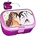 Price comparison product image Lunchbox / Brotdose -  Pferde & Blumen  - BPA frei - mit extra Einsatz / herausnehmbaren Fach - Brotbüchse Küche Essen - für Mädchen Pferd - Tiere Blüten Fr..