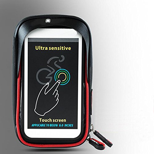 wheelup Fahrradhalterung Halter Lenkradhalterung Bike Holder mit wasserdichter Schutzhülle Tasche Universal für Smartphones, Handy, Navi, GPS ! Halterung 360 Grad drehbar / Handyhalterung für 6 Zoll iPhone 6 7 Plus 6s 7s Plus, Samsung Galaxy S8 S6 S6 S5 S4 Sony Xperia Z3 Z4 Z5 OnePlus 3 ZTE Axon 7 LG G5 G6 G4 Honor 8 - 2