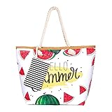 ღ[Práctico] Con forro de poliéster y mango de algodón reforzado, la estructura es duradera, cómoda y elegante.Este bolso es perfecto para playas, piscinas, momentos familiares, viajes y más. Puede usarse como bolsa de viaje, bolsa de vacaciones, bolsa de deporte,bolsos de piscina etc., para guardar computadoras portátiles y otros bienes de consumo
