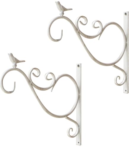 Relaxdays Blumenampel-Halterung 2er Set – Schneckenmotiv, Eisen, Schwarz, 30x30,5 Cm