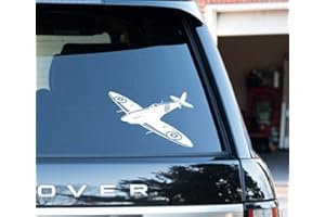 CHAOS INC Watershed Designs Spitfire Silhouette Vinyl Decal Sticker 8 inch Wide (White)