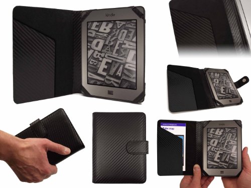 G-HUB® – Amazon KINDLE TOUCH & KINDLE PAPERWHITE Schutzhülle / Fall / Tasche / Hülle / Folio / Tablethülle in SCHWARZ KOHLENSTOFFFASER STIL – Passend für Amazon Kindle Touch & ALLEN Modellen der Kindle Paperwhite (inkl. gesetzl. Original 2012 Modell / Neu 2013 Version auch) - 8