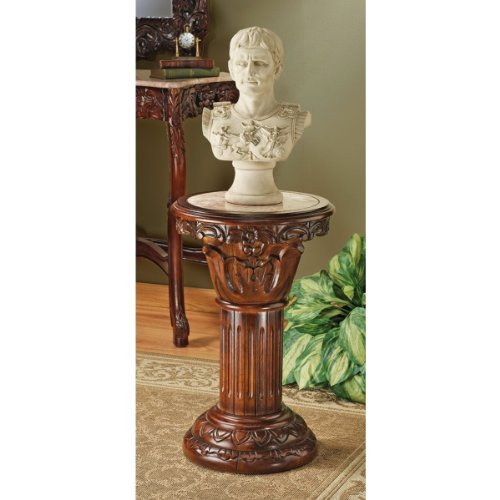 Design Toscano Imperia, Säule mit Marmor-Einlegearbeiten: Mittelgroß - 2