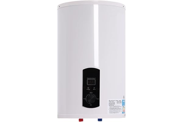 Chauffe Eau Electrique,2000w,Écran Led Réservoir D'eau Chaude Chauffe-Eau Électrique Suspendu Avec Thermomètre Réglage,Convient,Pour Salle Bains,Cuisine,Etc. (Blanc, 60L)