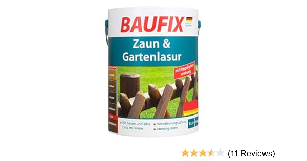 Baufix Zaun Gartenlasur Zaunlasur Gartenlasur Dunkelbraun Teak Ebenholz Nussbaum Palisander Eiche Hell Amazon De Baumarkt