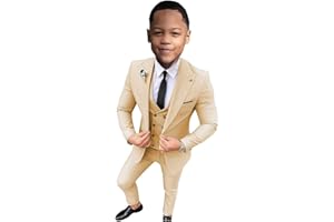 LEADER OF THE BEAUTY Costume de mariage formel pour garçon - Blazer et pantalon - Blazer à un bouton - Pantalon pour enfants