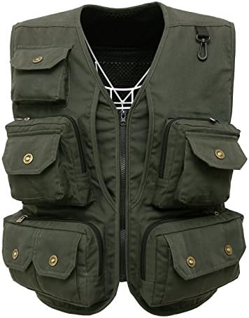 Fly Fishing Photography Climbing Vest with 13 Pockets made with Lightweight Mesh Fabric for Travelers, Sports, Hiking, Bird Watching, River Guide Adventures and Hunting