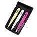 Stainless Steel Tweezers, Precision Eyebrow Tweezers Set With Case, Slant, Straight and Scissors - Remove Ingrown Hair and Ingrown, Splinters & More