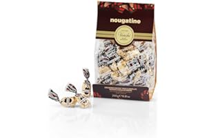 Venchi - Bag With Nougatine Chocolates, 250 g - Chopped and Caramelised PGI Piedmont Hazelnuts - 60 Percent Dark Shell - Gluten Free - Vegan - Great Gift Idea