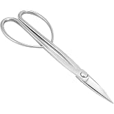 QWORK&reg; Stainless Steel Bonsai Scissors 21cm Gardening Tool for Trimming Sprouts, Leaves and Tender Branches