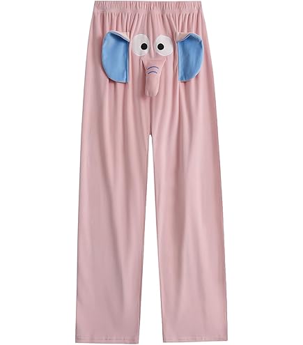 DBMZV Elefanten Hose Mit Rüssel - Lustige Pyjamahose Unisex Mit Elefantenohren