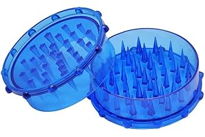 JOY STORE Macinino per spezie e tabacco. Grinder in plastica per tritare tabacco e qualsiasi spezia. (40mm). (Blu)
