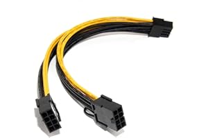 iHaospace 8-pinowy adapter męski do podwójnego PCIe 8-pinowy żeński adapter do NVIDIA Tesla K80 M40 M60 P40 P100 V100 A6000, kabel zasilający z grafiką do zasilacza GPU 10CM