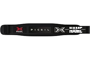 PICSIL regulowany pas z imieniem do podnoszenia ciężarów, podparcia lędźwiowego, bardzo dobry do przysiadów, rzuconych ramion, szczelin, podniesionych ziemi, pchnięć, wygodny rozmiar (M, czarny)