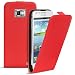 Produktbild Samsung Galaxy S2, S2 Plus PU Leder Hülle, Conie Mobile FlipCase, Klapptasche Handytasche Schutzülle Premium Fliptasche in Rot