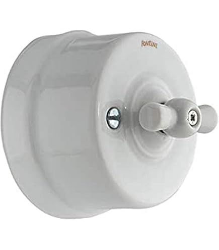 Fontini Commutateur Va-et-vient Porcelaine Patine Américaine – Style Vintage 10 A 250 V