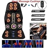 Tapis de Massage Vibrant, Coussin de siège Chauffant avec 5 Zones de Massage Type pour Maison Bureau Auto Thermothérapie électrique et Massage vibratoire avec télécommande