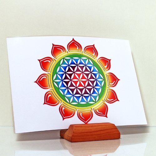 Preisvergleich Produktbild Regenbogenkreis Blume des Lebens - Lotus Untersetzer DIN-A4
