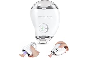 LOPHE Cortauñas Eléctrico, 3 velocidades Cortauñas Eléctrica Ajustable Automático, Cortaúñas Automático y Pulidor 2 en 1 con Luz LED y Recargable por USB, para Niños y Adultos