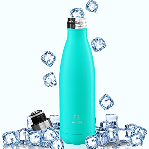 AVOIN colorlife Trinkflasche, Isolierte, Doppelwandige Edelstahlwasserflasche – 24 Stunden Warm & 12 Stunden Kalt – 500ml – BPA Frei - 6