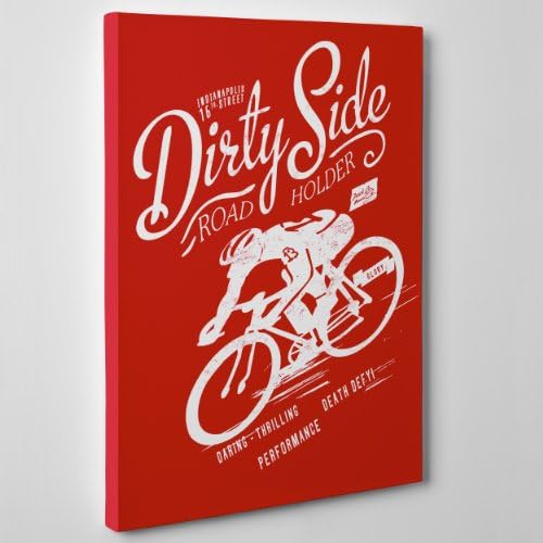 CANVAS MODERN PAINTING - RETRO Bicycle Graphic Illustration Vintage - fixed bike single speed - 20x28'' (50x70cm) - Thickness 2cm (cod.078)