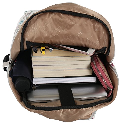 5 ALL Sac à Dos de Toile Imperméable à l'eau Sac de Loisirs Sacs d'école de Filles Fashion Femmes Nouveau Pack de Grande Capacité Sac à Dos pour Ordinateur Portable 14 Pouces 9 Couleurs (J)