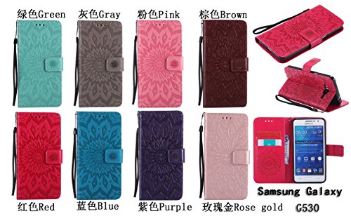 für Galaxy Grand Prime/SM-G530 G531F Hülle, Klappetui Flip Cover Tasche Leder [Kartenfächer] Schutzhülle Lederbrieftasche Executive Design (+Staubstecker ) - 5