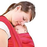 100% kbA-Baumwolle DIDYMOS Babytragetuch, Welle rot Gr. 7